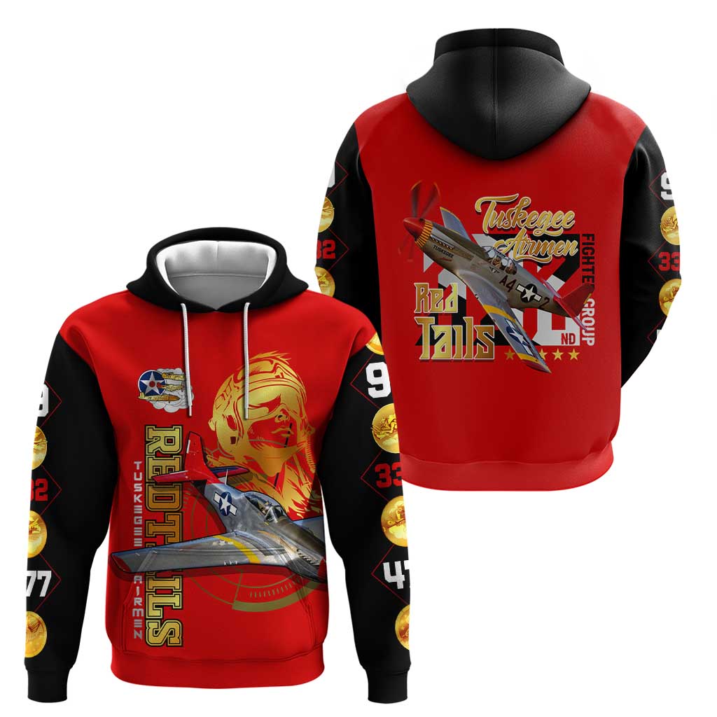 Tuskegee Red Tails Airmen Hoodie WWII Fighter Pilot Legacy - Wonder Print Shop