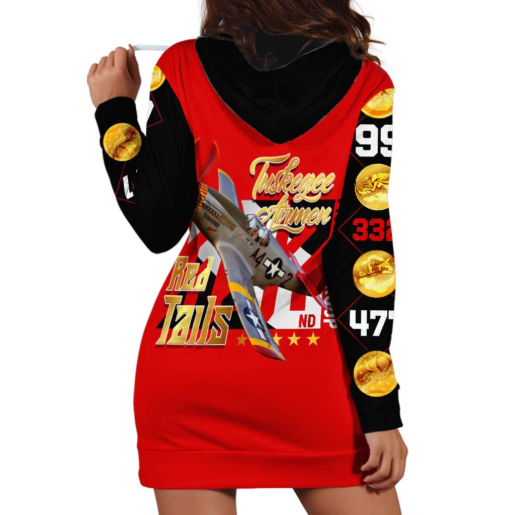 Tuskegee Red Tails Airmen Hoodie Dress WWII Fighter Pilot Legacy - Wonder Print Shop