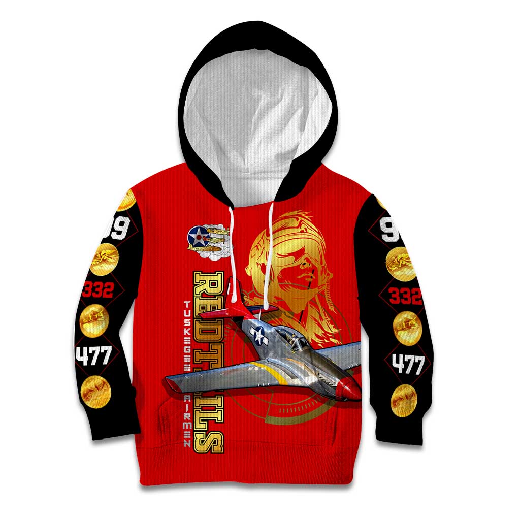 Tuskegee Red Tails Airmen Kid Hoodie WWII Fighter Pilot Legacy - Wonder Print Shop