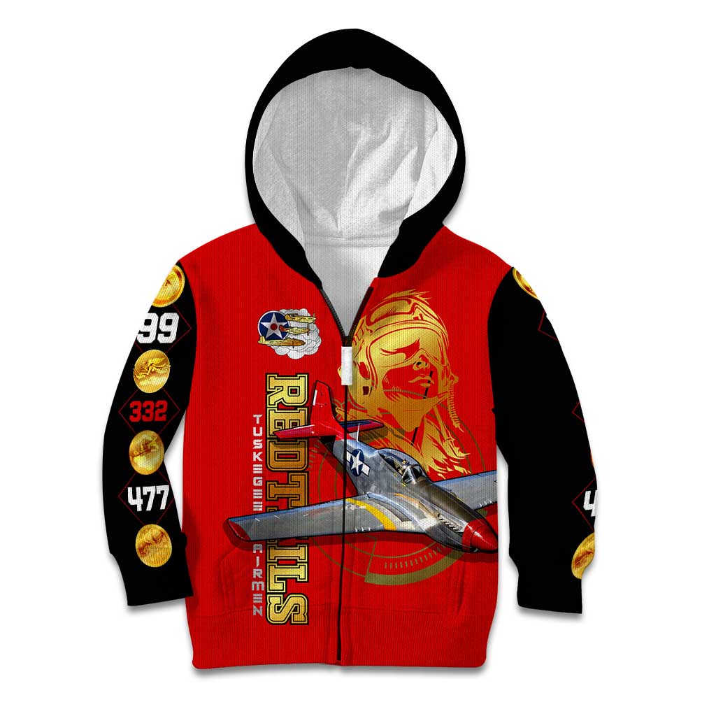 Tuskegee Red Tails Airmen Kid Hoodie WWII Fighter Pilot Legacy - Wonder Print Shop