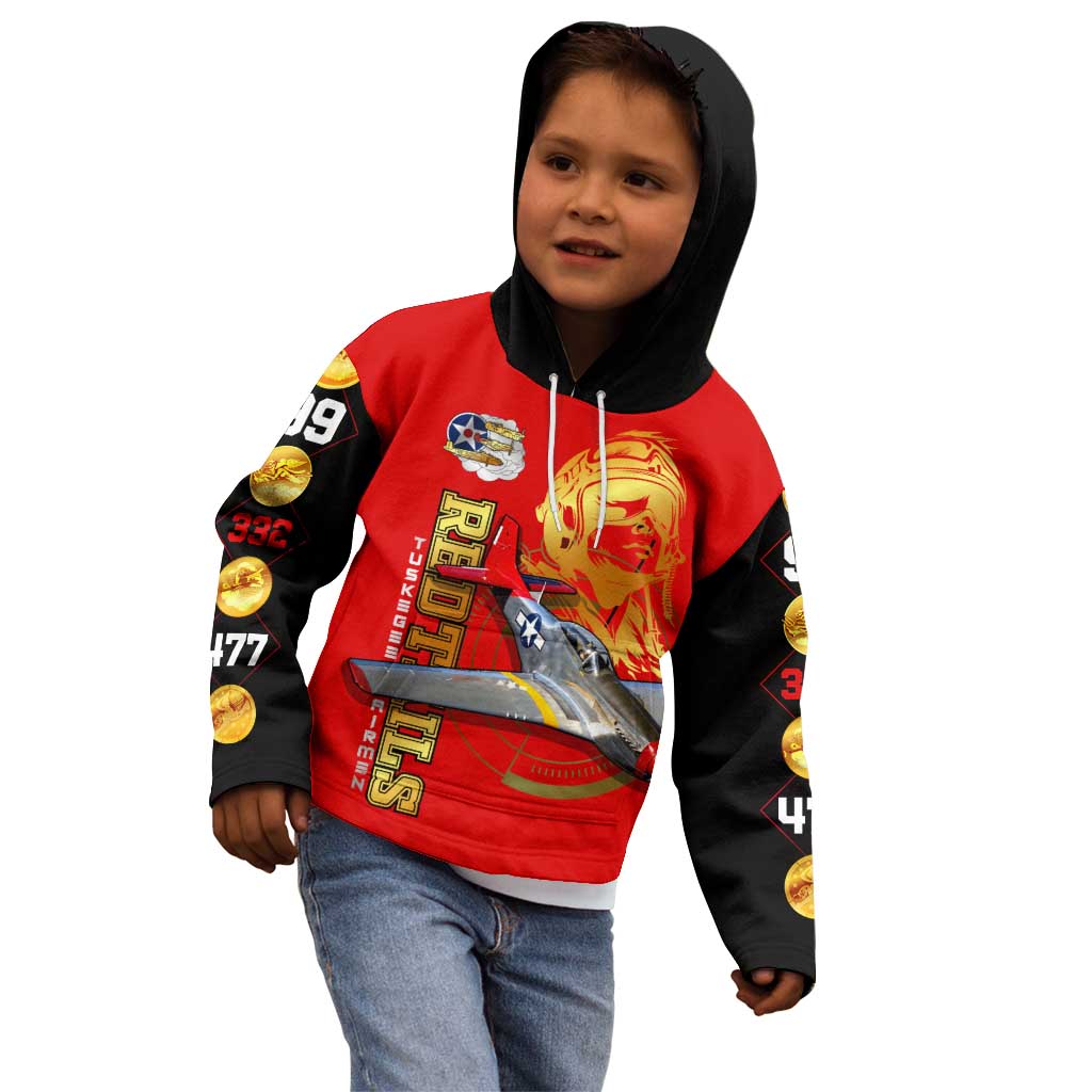 Tuskegee Red Tails Airmen Kid Hoodie WWII Fighter Pilot Legacy - Wonder Print Shop