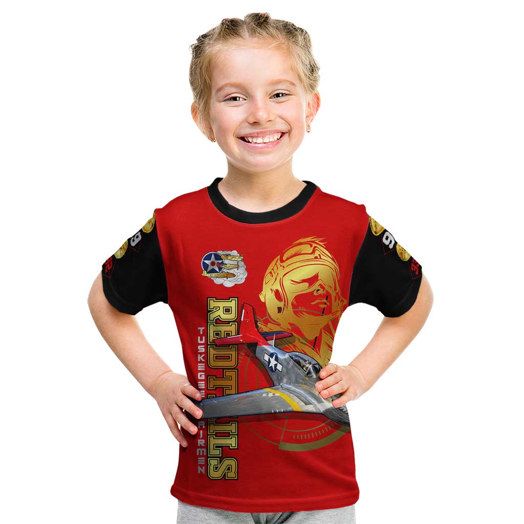 Tuskegee Red Tails Airmen Kid T Shirt WWII Fighter Pilot Legacy - Wonder Print Shop