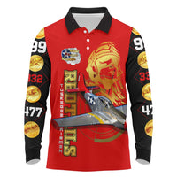 Tuskegee Red Tails Airmen Long Sleeve Polo Shirt WWII Fighter Pilot Legacy - Wonder Print Shop