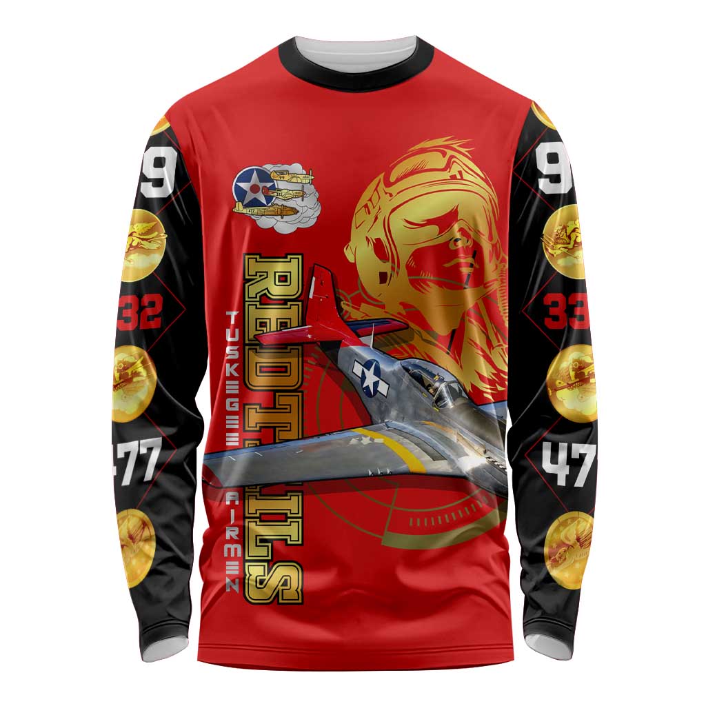 Tuskegee Red Tails Airmen Long Sleeve Shirt WWII Fighter Pilot Legacy - Wonder Print Shop