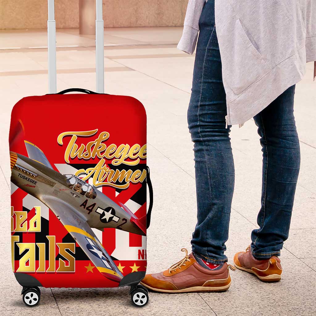 Tuskegee Red Tails Airmen Luggage Cover WWII Fighter Pilot Legacy - Wonder Print Shop