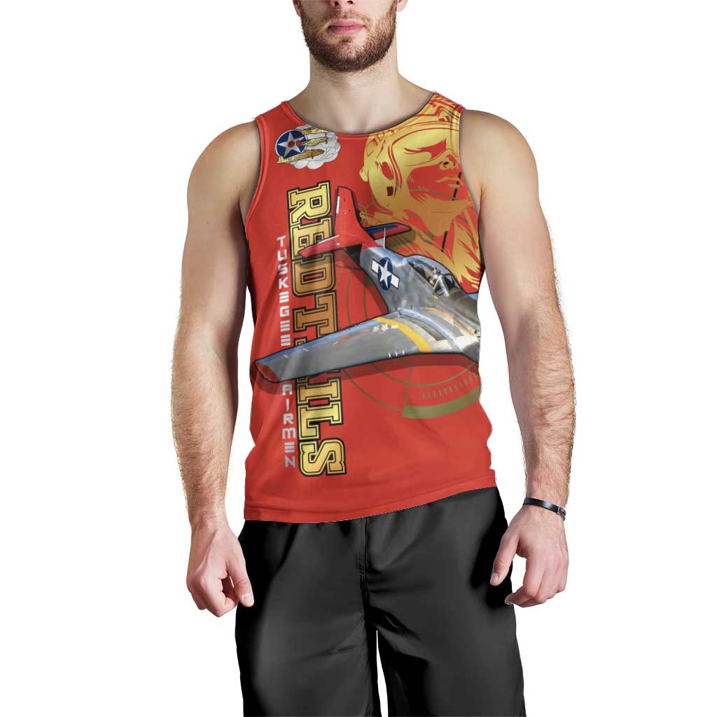 Tuskegee Red Tails Airmen Men Tank Top WWII Fighter Pilot Legacy - Wonder Print Shop