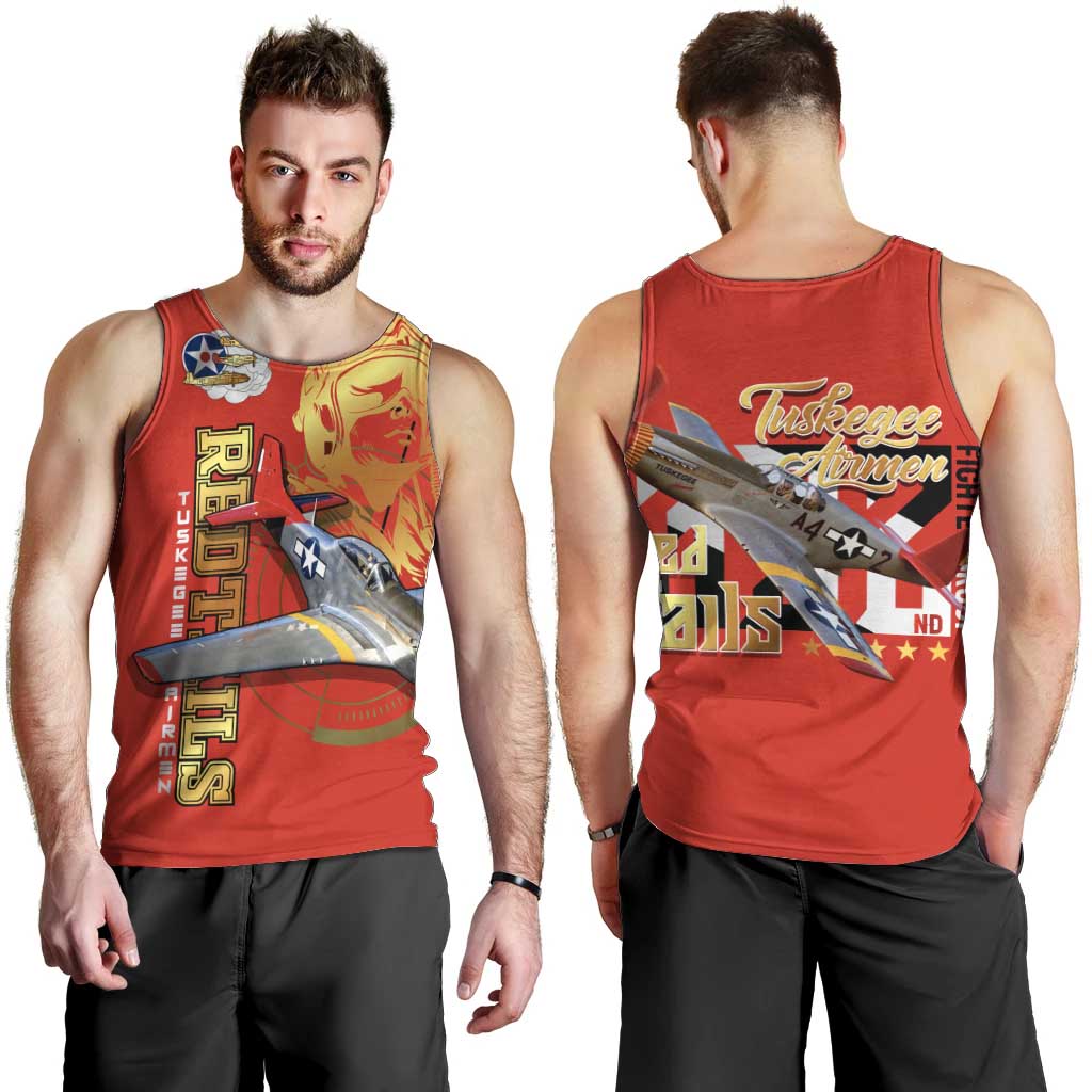 Tuskegee Red Tails Airmen Men Tank Top WWII Fighter Pilot Legacy - Wonder Print Shop