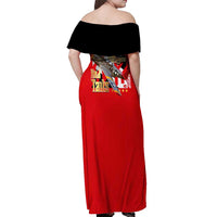 Tuskegee Red Tails Airmen Off Shoulder Maxi Dress WWII Fighter Pilot Legacy - Wonder Print Shop