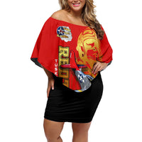 Tuskegee Red Tails Airmen Off Shoulder Short Dress WWII Fighter Pilot Legacy - Wonder Print Shop