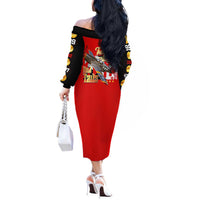 Tuskegee Red Tails Airmen Off The Shoulder Long Sleeve Dress WWII Fighter Pilot Legacy - Wonder Print Shop