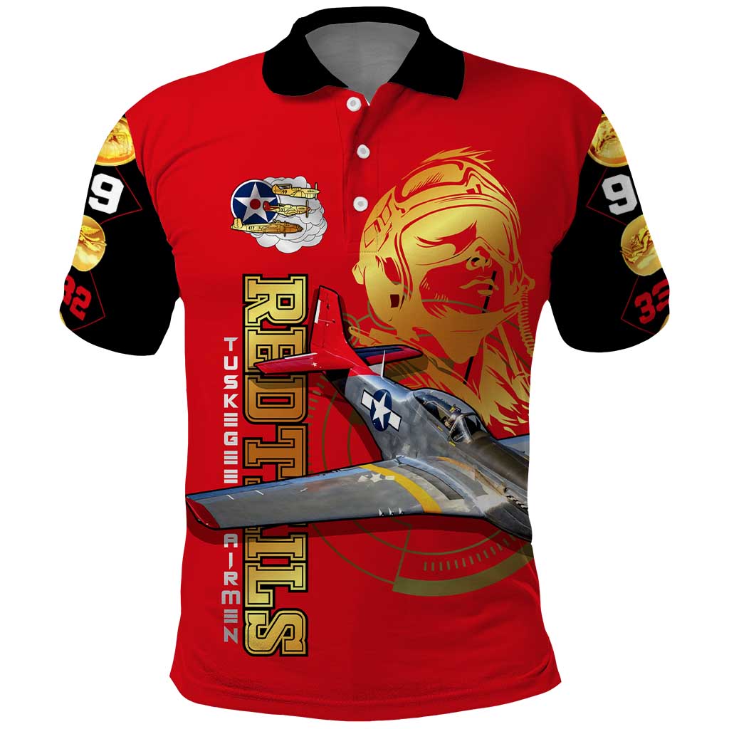 Tuskegee Red Tails Airmen Polo Shirt WWII Fighter Pilot Legacy - Wonder Print Shop