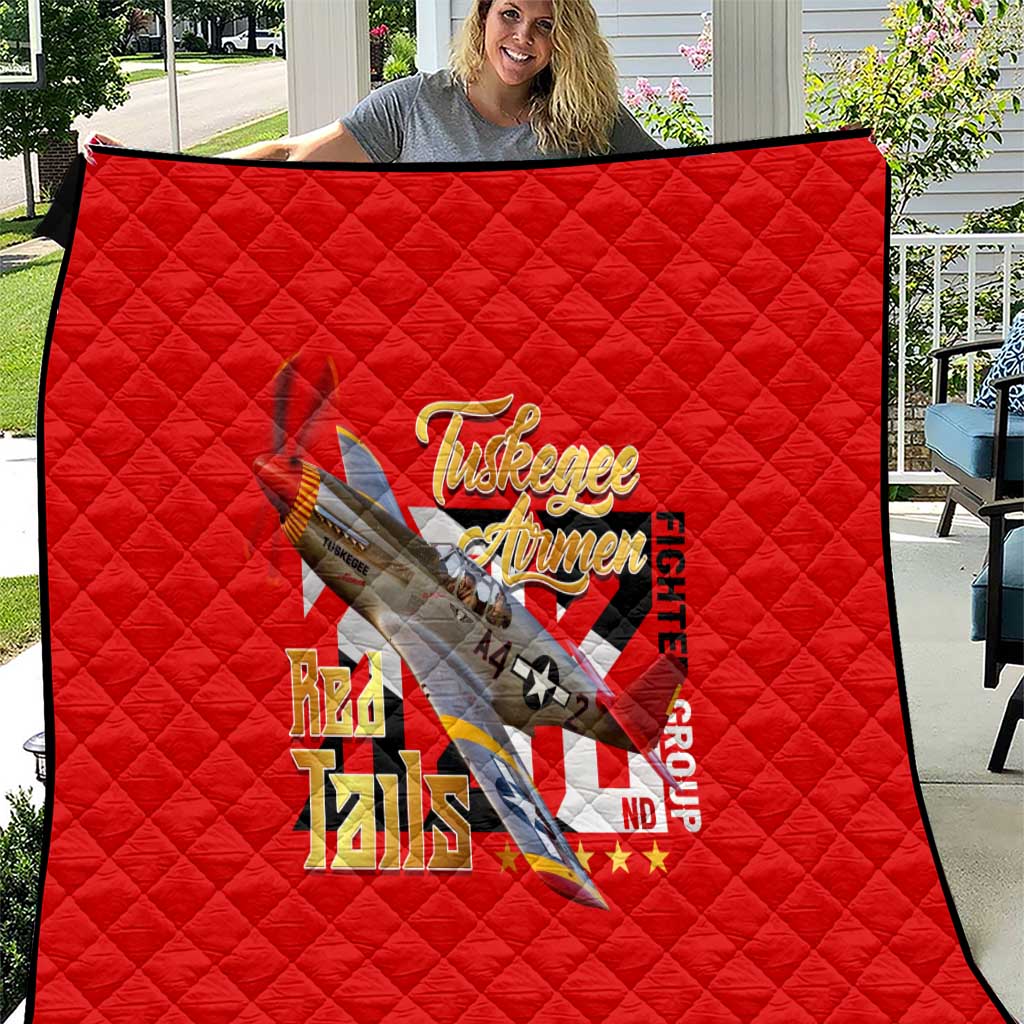 Tuskegee Red Tails Airmen Quilt WWII Fighter Pilot Legacy - Wonder Print Shop