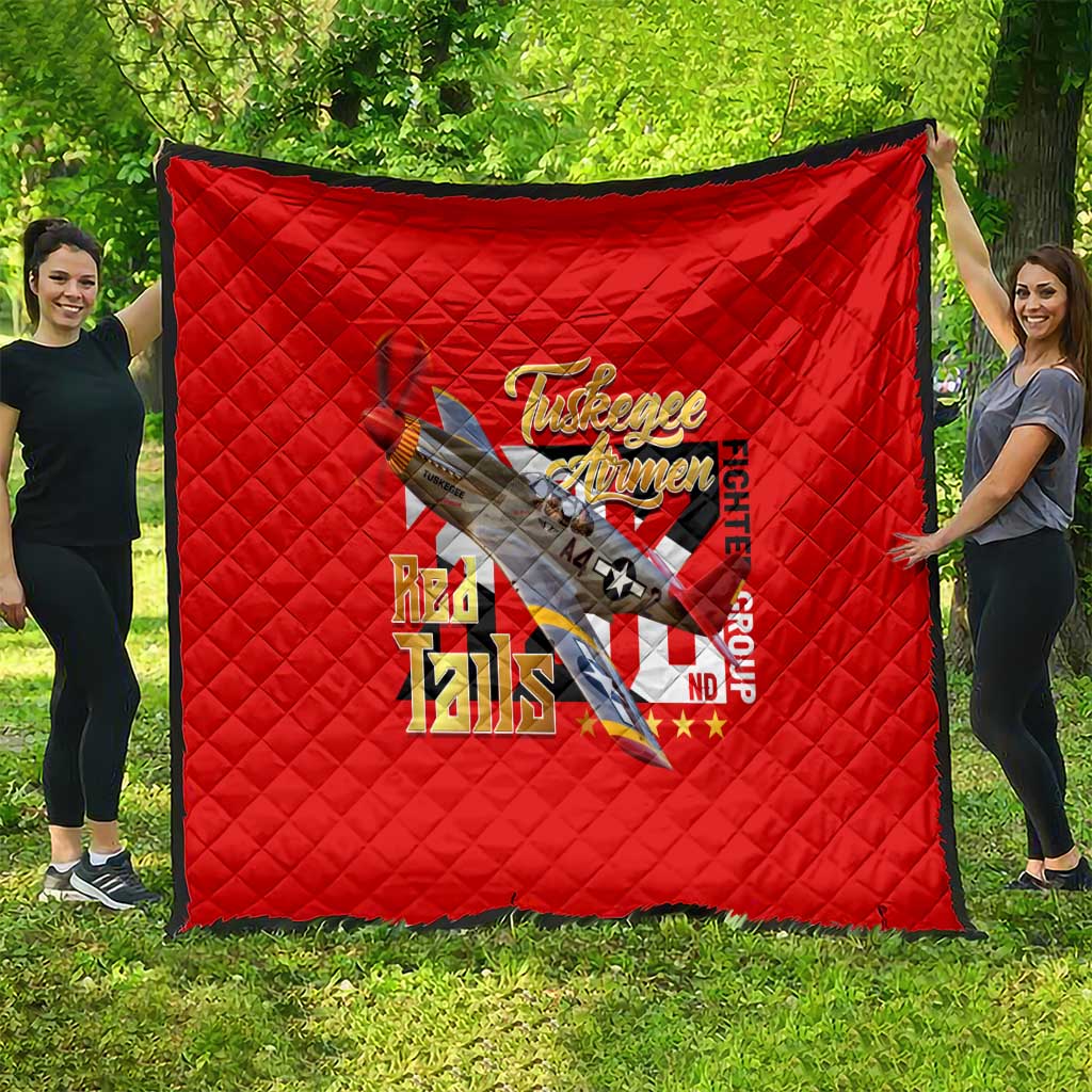 Tuskegee Red Tails Airmen Quilt WWII Fighter Pilot Legacy - Wonder Print Shop