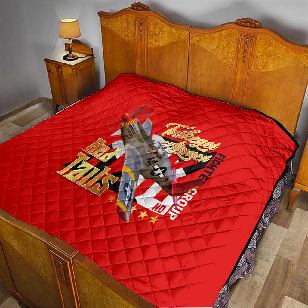 Tuskegee Red Tails Airmen Quilt WWII Fighter Pilot Legacy - Wonder Print Shop