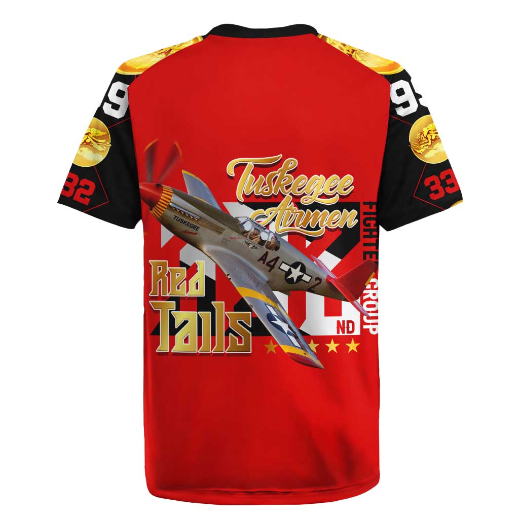 Tuskegee Red Tails Airmen Rugby Jersey WWII Fighter Pilot Legacy - Wonder Print Shop