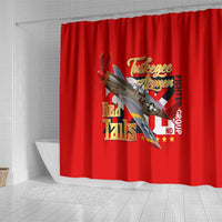 Tuskegee Red Tails Airmen Shower Curtain WWII Fighter Pilot Legacy - Wonder Print Shop