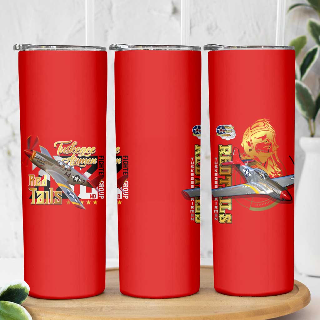 Tuskegee Red Tails Airmen Skinny Tumbler WWII Fighter Pilot Legacy - Wonder Print Shop