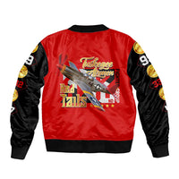 Tuskegee Red Tails Airmen Sleeve Zip Bomber Jacket WWII Fighter Pilot Legacy - Wonder Print Shop