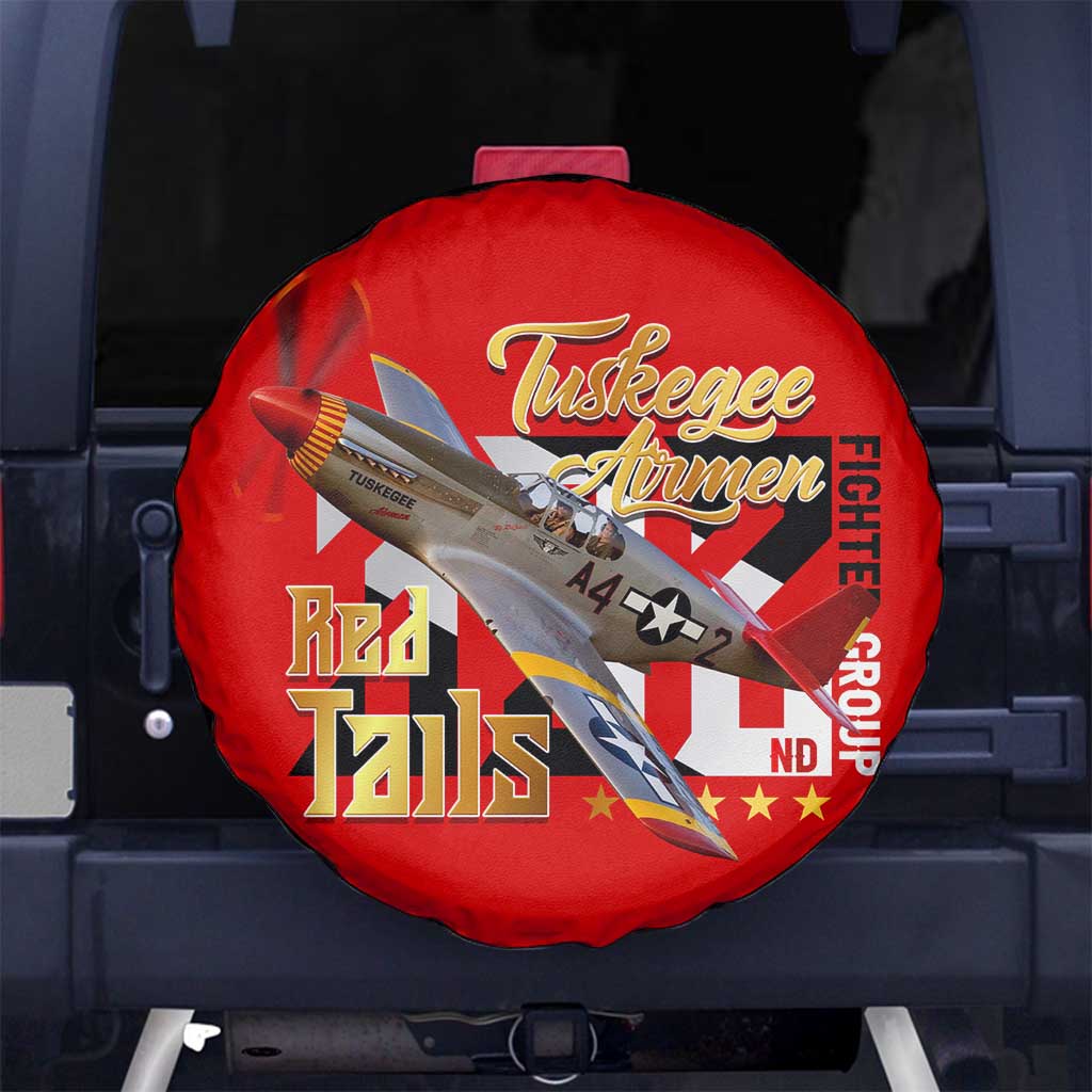 Tuskegee Red Tails Airmen Spare Tire Cover WWII Fighter Pilot Legacy - Wonder Print Shop