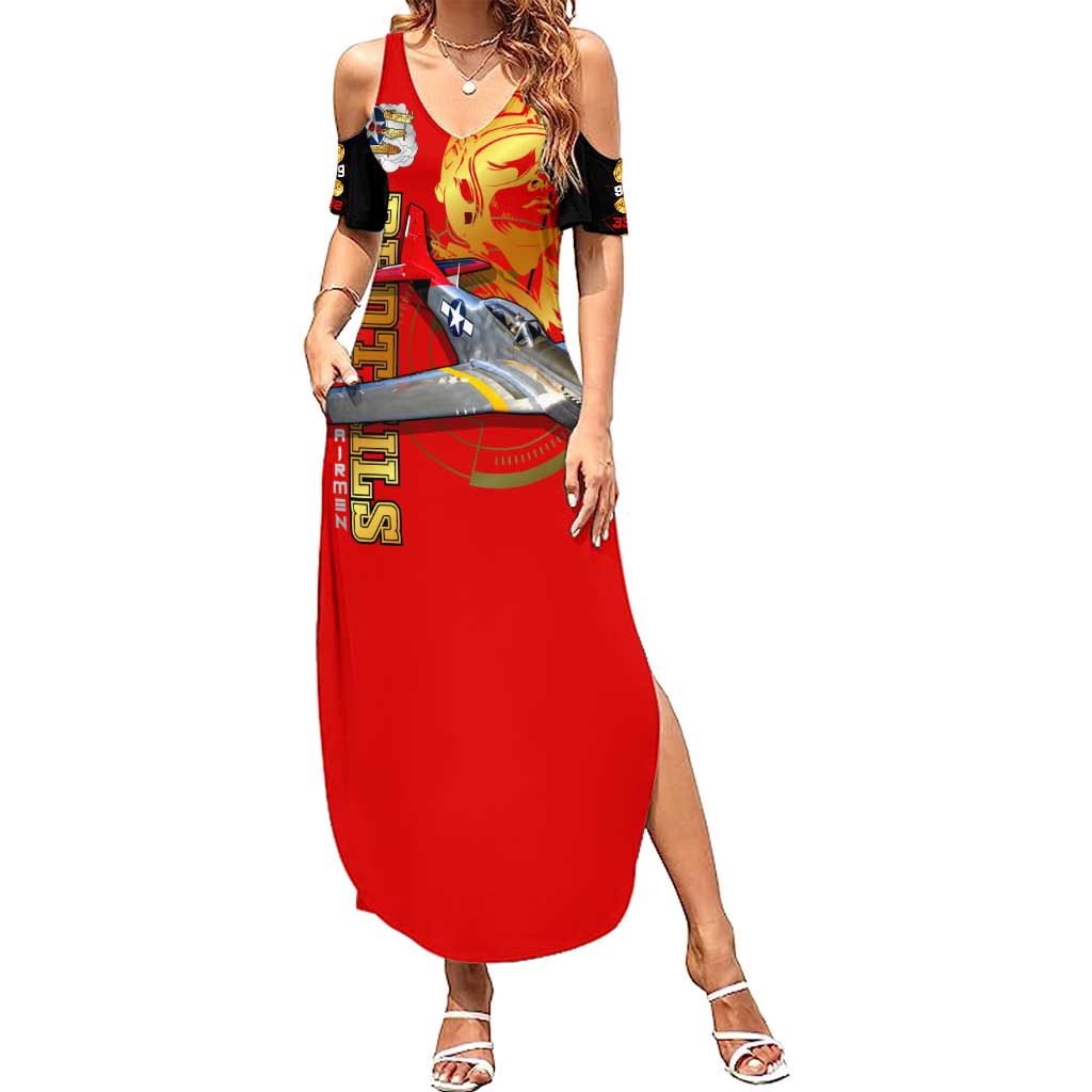 Tuskegee Red Tails Airmen Summer Maxi Dress WWII Fighter Pilot Legacy - Wonder Print Shop