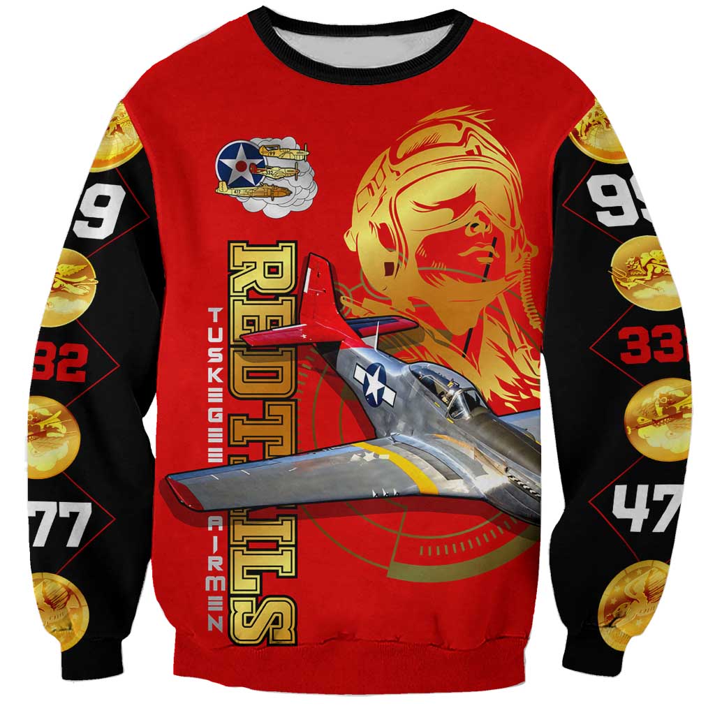Tuskegee Red Tails Airmen Sweatshirt WWII Fighter Pilot Legacy - Wonder Print Shop
