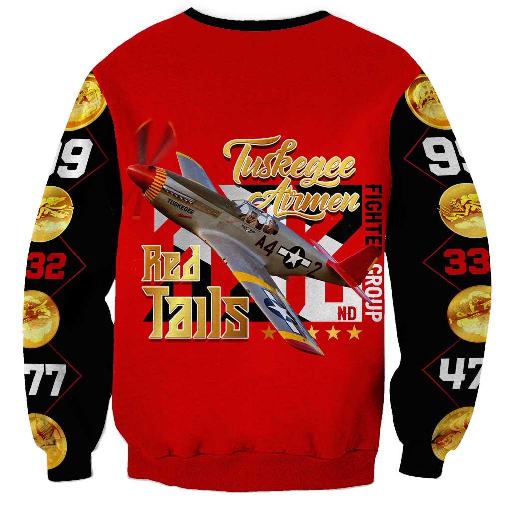 Tuskegee Red Tails Airmen Sweatshirt WWII Fighter Pilot Legacy - Wonder Print Shop