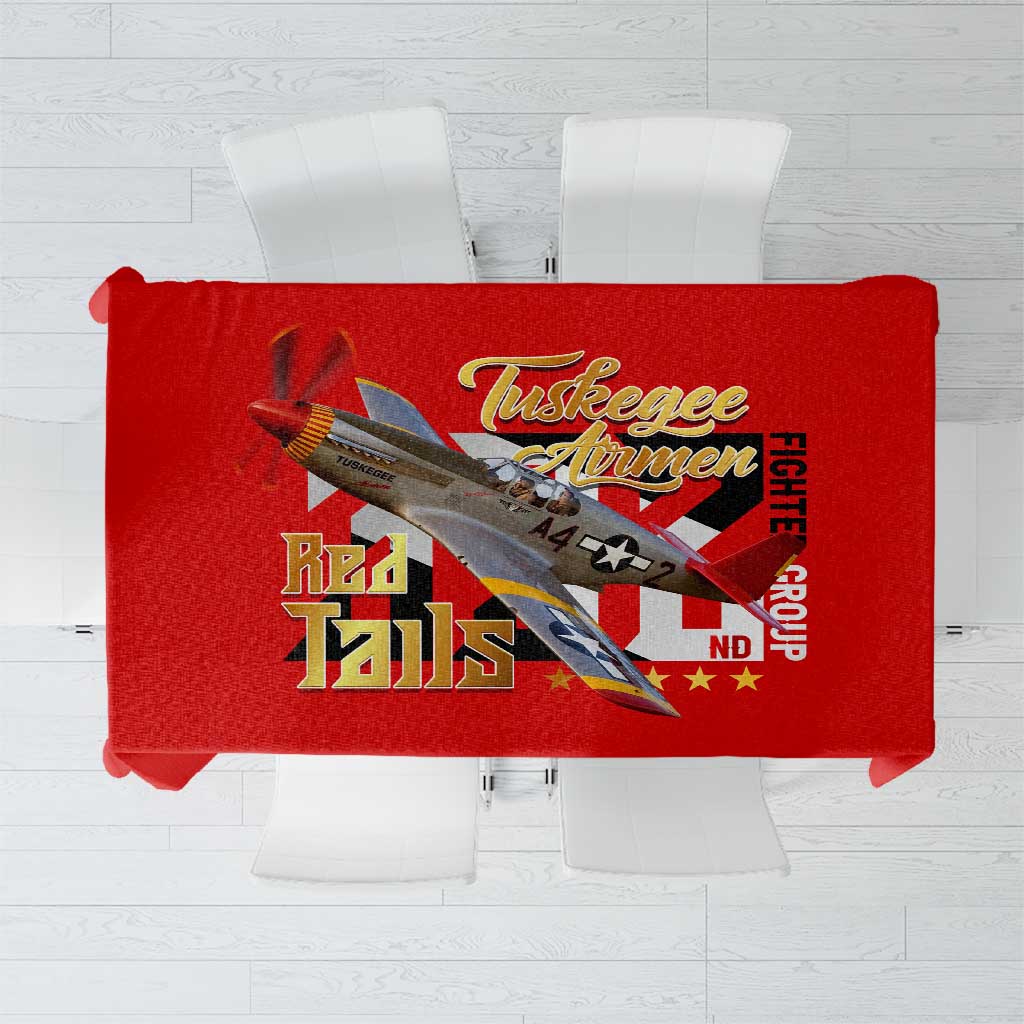 Tuskegee Red Tails Airmen Tablecloth WWII Fighter Pilot Legacy - Wonder Print Shop
