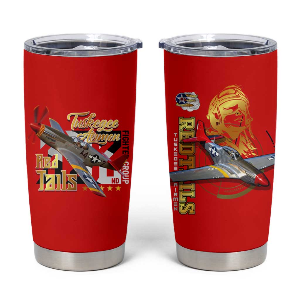 Tuskegee Red Tails Airmen Tumbler Cup WWII Fighter Pilot Legacy - Wonder Print Shop