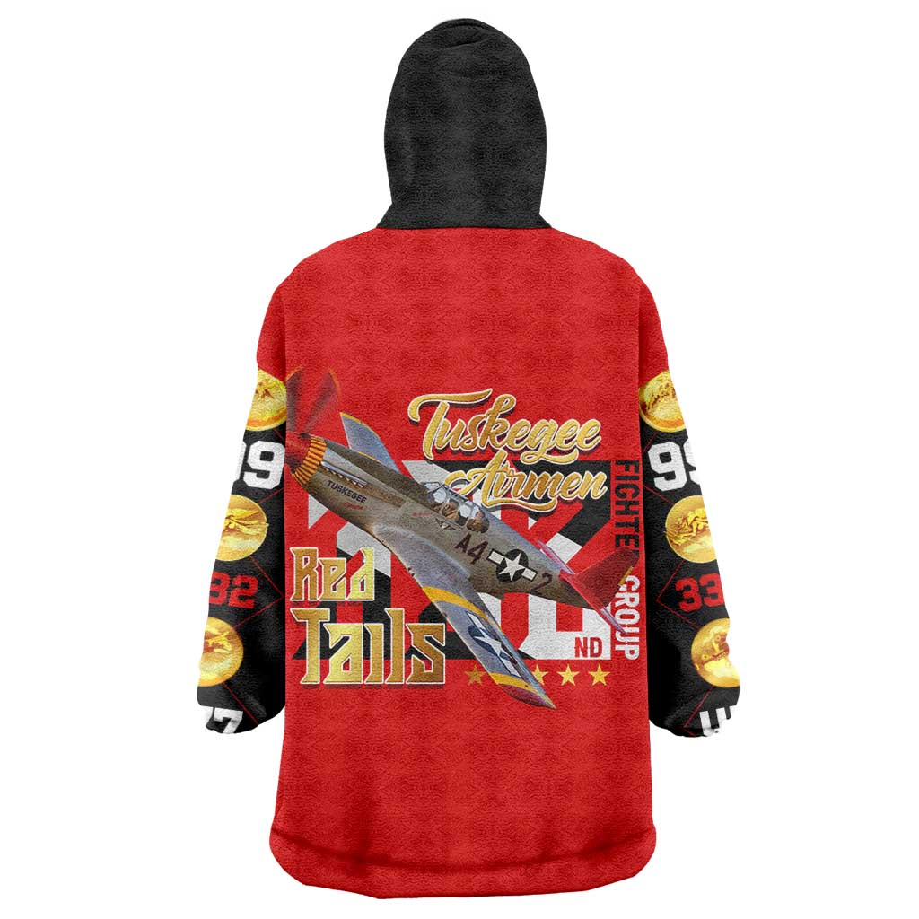 Tuskegee Red Tails Airmen Wearable Blanket Hoodie WWII Fighter Pilot Legacy - Wonder Print Shop