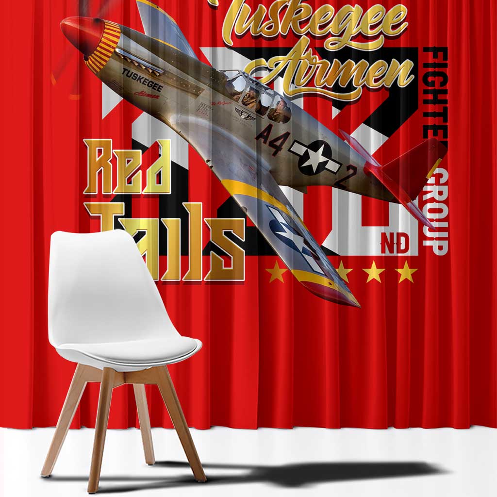 Tuskegee Red Tails Airmen Window Curtain WWII Fighter Pilot Legacy - Wonder Print Shop