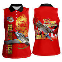 Tuskegee Red Tails Airmen Women Sleeveless Polo Shirt WWII Fighter Pilot Legacy - Wonder Print Shop