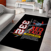 Red Tails Spitfire Tuskegee Airmen Area Rug 332nd Fighter Group WWII Legacy Tribute - Wonder Print Shop
