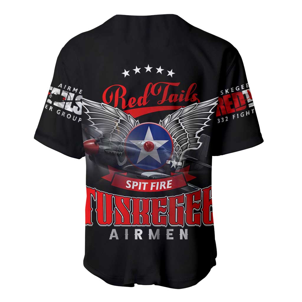 Red Tails Spitfire Tuskegee Airmen Baseball Jersey 332nd Fighter Group WWII Legacy Tribute - Wonder Print Shop
