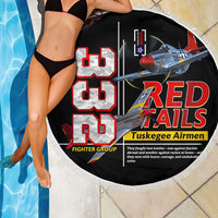 Red Tails Spitfire Tuskegee Airmen Beach Blanket 332nd Fighter Group WWII Legacy Tribute - Wonder Print Shop