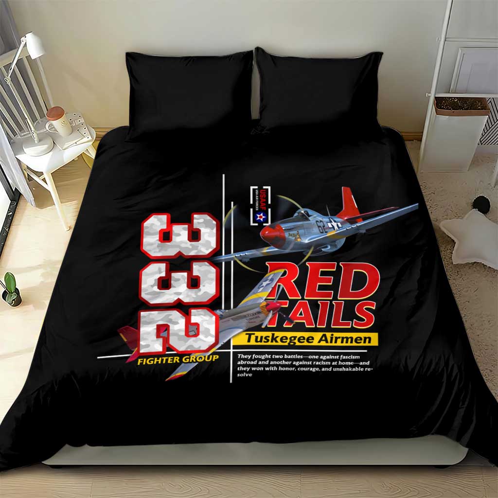 Red Tails Spitfire Tuskegee Airmen Bedding Set 332nd Fighter Group WWII Legacy Tribute - Wonder Print Shop