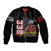 Red Tails Spitfire Tuskegee Airmen Bomber Jacket 332nd Fighter Group WWII Legacy Tribute - Wonder Print Shop