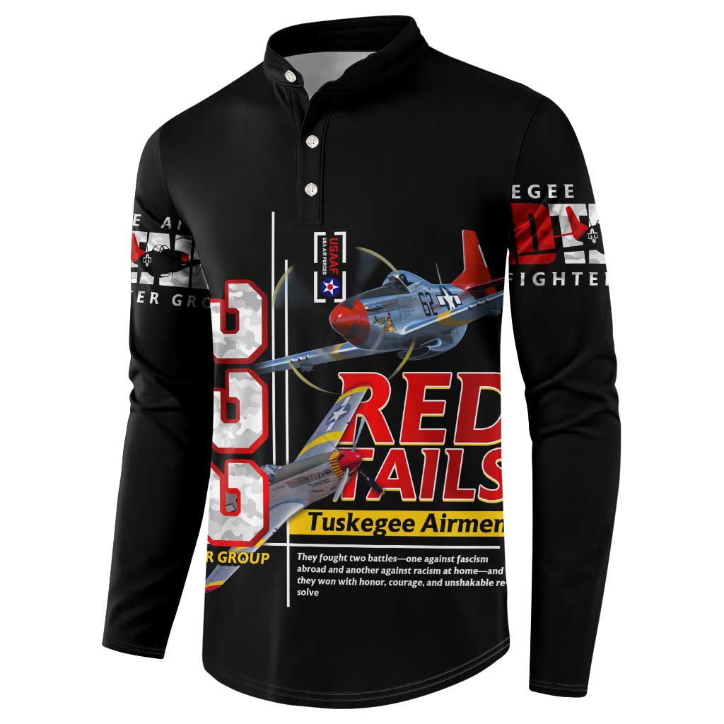 Red Tails Spitfire Tuskegee Airmen Button Sweatshirt 332nd Fighter Group WWII Legacy Tribute - Wonder Print Shop