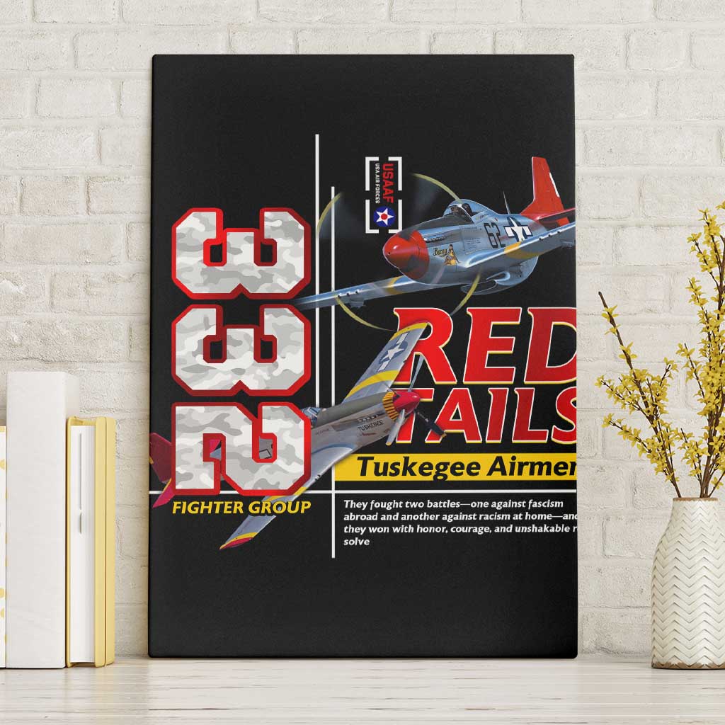 Red Tails Spitfire Tuskegee Airmen Canvas Wall Art 332nd Fighter Group WWII Legacy Tribute - Wonder Print Shop