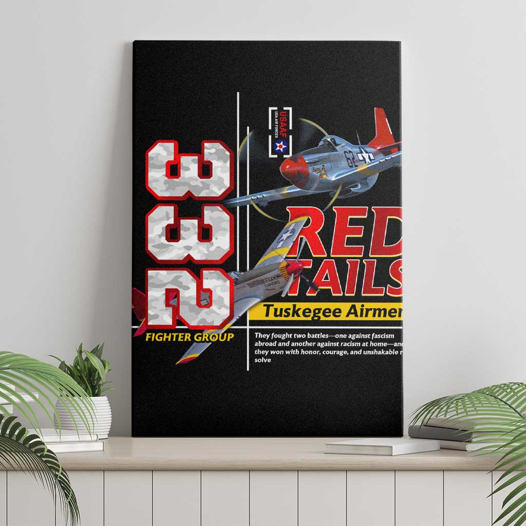 Red Tails Spitfire Tuskegee Airmen Canvas Wall Art 332nd Fighter Group WWII Legacy Tribute - Wonder Print Shop