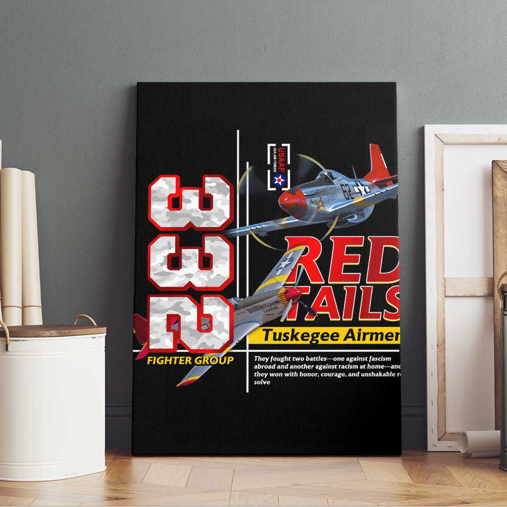 Red Tails Spitfire Tuskegee Airmen Canvas Wall Art 332nd Fighter Group WWII Legacy Tribute - Wonder Print Shop