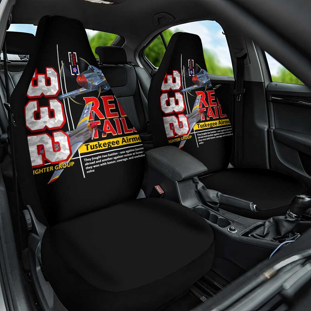 Red Tails Spitfire Tuskegee Airmen Car Seat Cover 332nd Fighter Group WWII Legacy Tribute - Wonder Print Shop