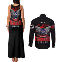 Red Tails Spitfire Tuskegee Airmen Couples Matching Tank Maxi Dress and Long Sleeve Button Shirt 332nd Fighter Group WWII Legacy Tribute - Wonder Print Shop