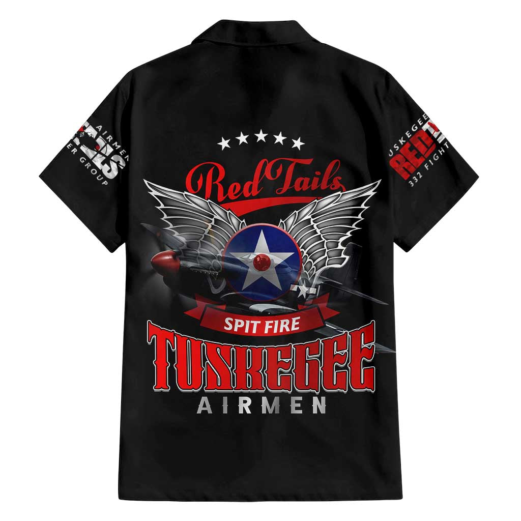 Red Tails Spitfire Tuskegee Airmen Family Matching Long Sleeve Bodycon Dress and Hawaiian Shirt 332nd Fighter Group WWII Legacy Tribute - Wonder Print Shop