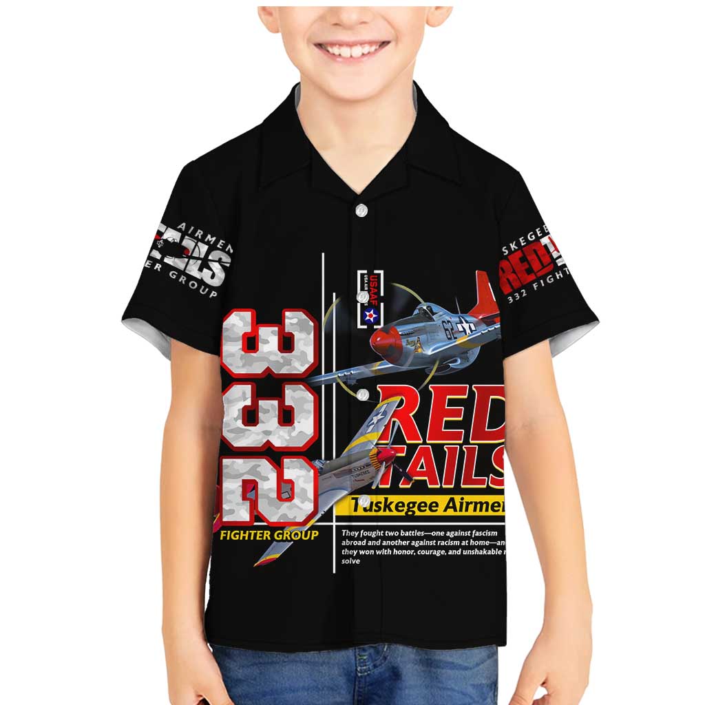 Red Tails Spitfire Tuskegee Airmen Family Matching Mermaid Dress and Hawaiian Shirt 332nd Fighter Group WWII Legacy Tribute - Wonder Print Shop