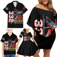 Red Tails Spitfire Tuskegee Airmen Family Matching Off Shoulder Short Dress and Hawaiian Shirt 332nd Fighter Group WWII Legacy Tribute - Wonder Print Shop