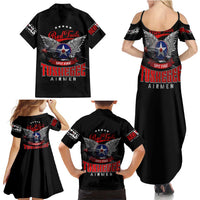 Red Tails Spitfire Tuskegee Airmen Family Matching Summer Maxi Dress and Hawaiian Shirt 332nd Fighter Group WWII Legacy Tribute - Wonder Print Shop