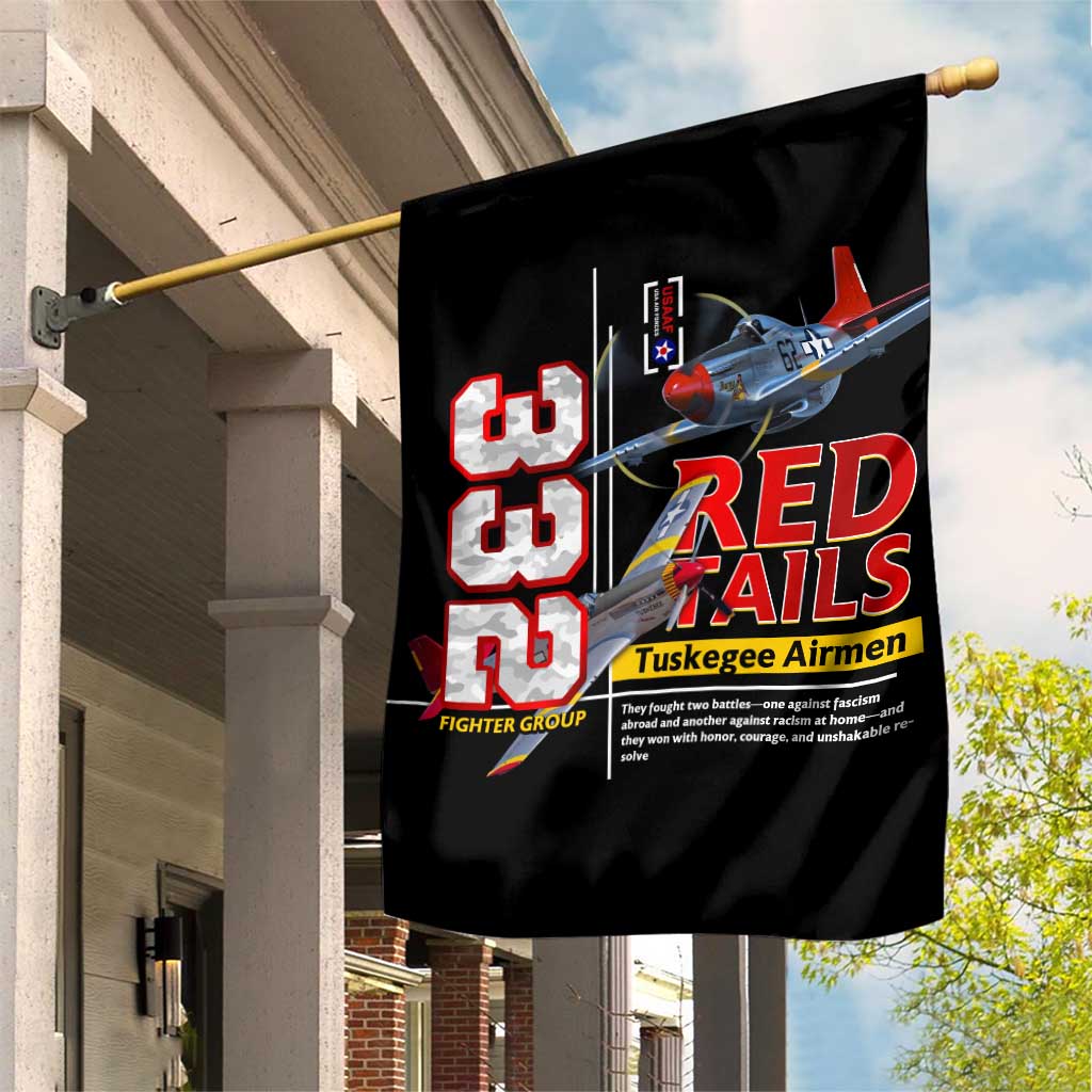 Red Tails Spitfire Tuskegee Airmen Garden Flag 332nd Fighter Group WWII Legacy Tribute - Wonder Print Shop