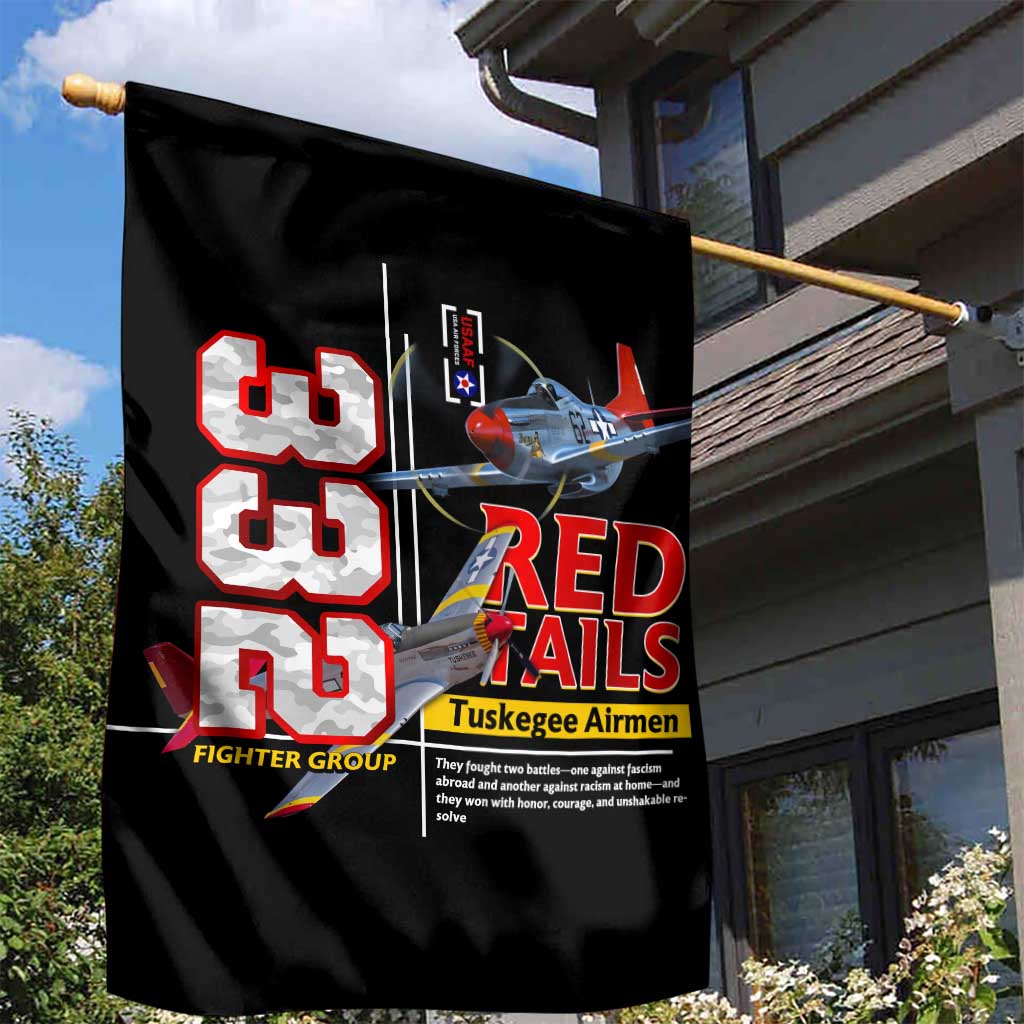 Red Tails Spitfire Tuskegee Airmen Garden Flag 332nd Fighter Group WWII Legacy Tribute - Wonder Print Shop