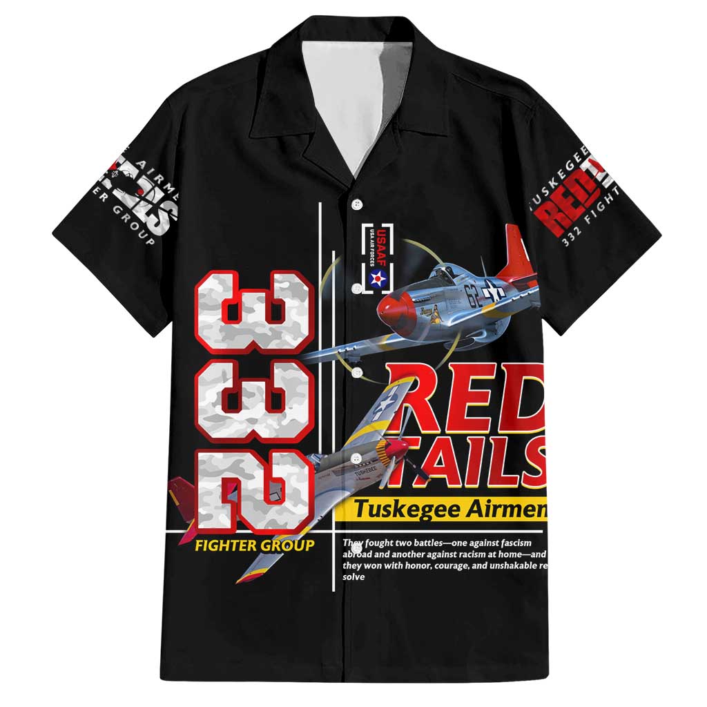 Red Tails Spitfire Tuskegee Airmen Hawaiian Shirt 332nd Fighter Group WWII Legacy Tribute - Wonder Print Shop