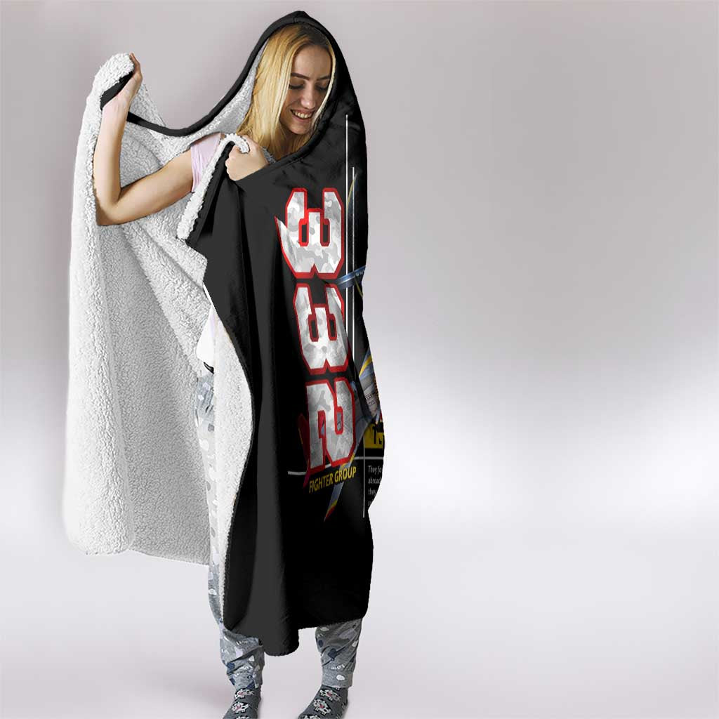 Red Tails Spitfire Tuskegee Airmen Hooded Blanket 332nd Fighter Group WWII Legacy Tribute - Wonder Print Shop